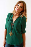 Blouse in Forest Green