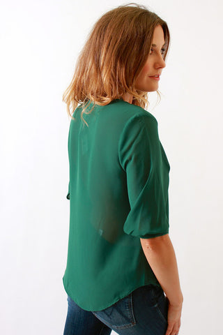 Blouse in Forest Green